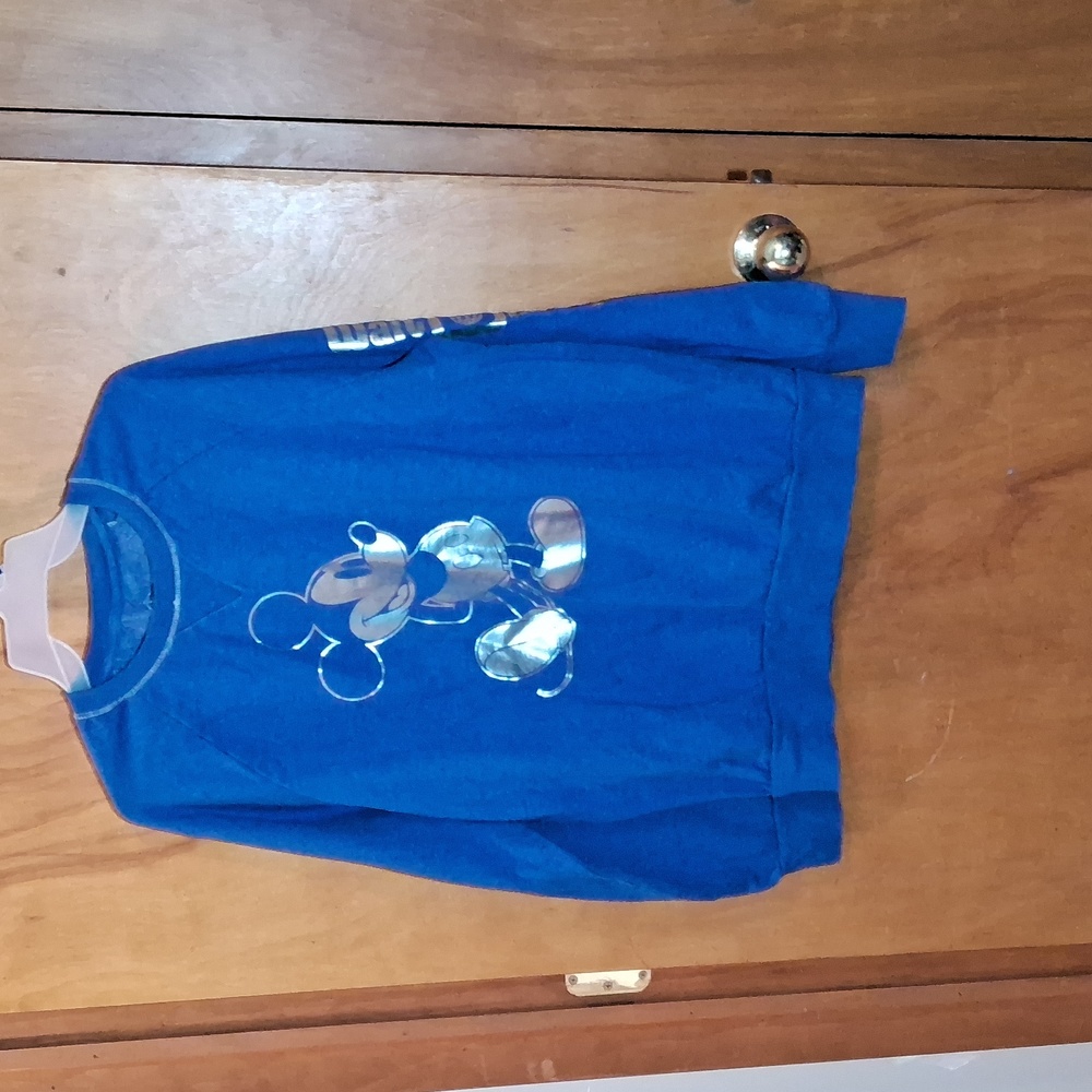 Disney woman's size medium blue and silver mickey mouse sweatshirt